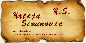 Mateja Simunović vizit kartica